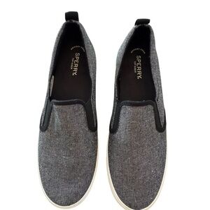 Sperry Crest Twin Gore Slip-On Sneakers–Dark Heather Gray Sparkle–Size 10 (NWOT)